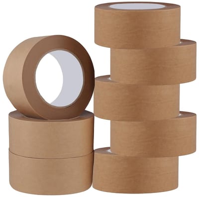Solidchoice - 8 Rollen Verpakkingstape van Kraftpapier - 50 m x 5 cm voor Verhuizen en Verzenden