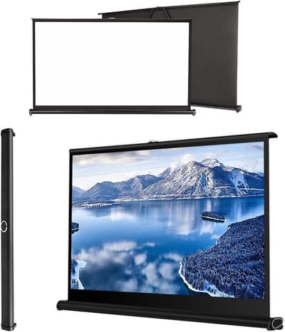 Optrek Projectiescherm - Zelfstaand Scherm - Thuisbioscoop Ervaring - Opvouwbaar Anti-Vouw - 50 Inch - Wit