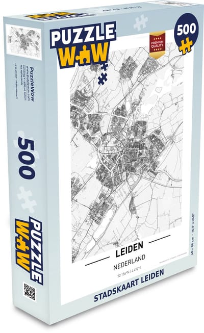 Puzzel Stadskaart Leiden - Legpuzzel - Puzzel 500 stukjes - Plattegrond