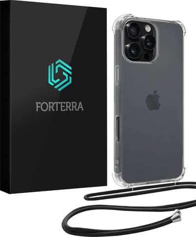 Hoesje Geschikt voor Apple iPhone 16 Pro - Met Koord - Shock Proof - Siliconen Case - Telefoonkoord - Back Cover - Telefoon Hoes Shockproof - Telefoonketting - Transparant