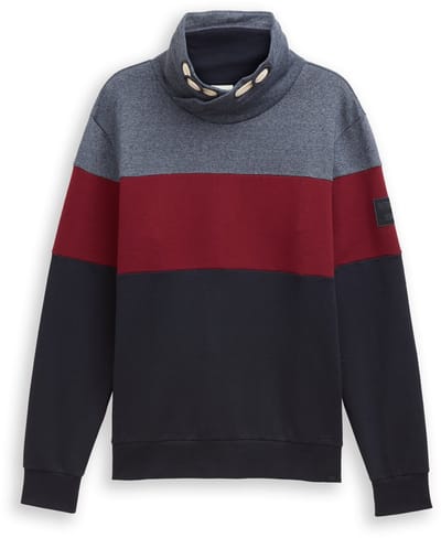 Tom Tailor - Snood Sweatshirt met colour blocking - Maat M - Cabarnet Bordeaux Red
