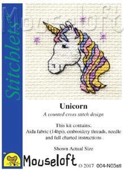 Mini Borduurpakketje Unicorn - Mouseloft