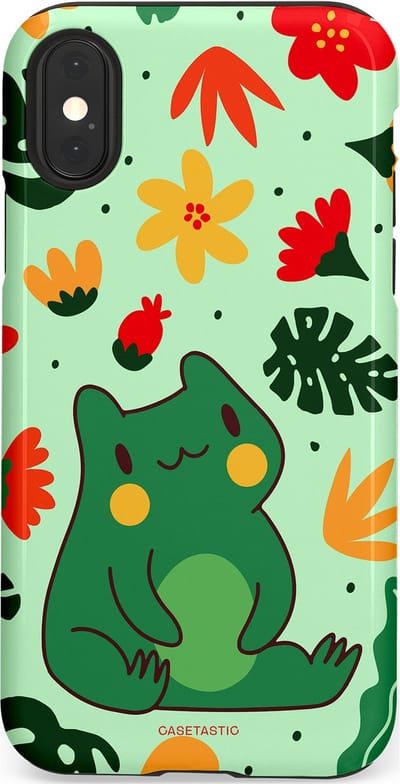 Casetastic Hoesje Geschikt voor Apple iPhone X/Xs - Stijlvolle Beschermende Duo-layer Case - Kwaakje
