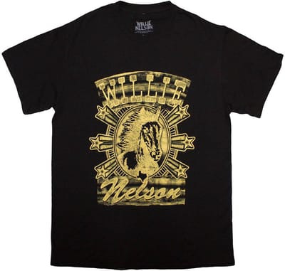 Willie Nelson - Horse Heren T-shirt - S - Zwart