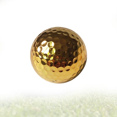Golfballen - Gegalvaniseerde gouden golfballen - Cadeaugolfballen - Dubbellaags vergulde golfballen - Golfaccessoires -42.67mm - Geschikt voor geschenken, displays, decoraties en ceremonies - Goud