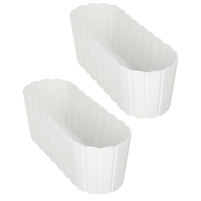 KOTARBAU® 2 st. Balkonbak, Bloembak voor Balkon, Kunststof, 40 x 13 x 13 cm, Wit, Plantenbak Balkon, Groot, Rustiek, Weerbestendig Plantenbak, voor Binnen en Buiten
