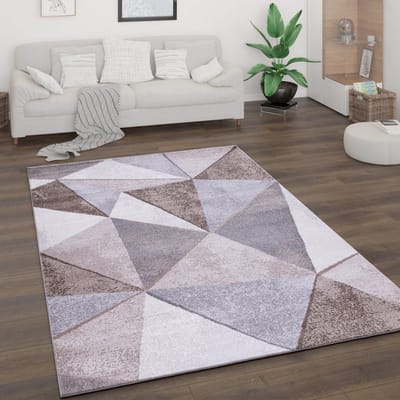 Flycarpets Laagpolig Vloerkleed Bareta - Modern Geo - Beige