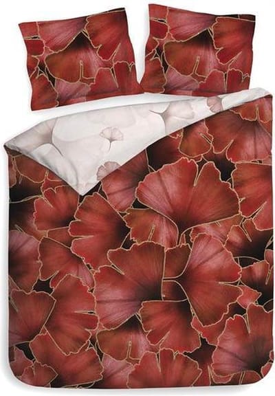 Heckett & Lane Daya - Dekbedovertrek - Eenpersoons - 140x200/220 cm + 1 kussensloop 60x70 cm - Plum Red