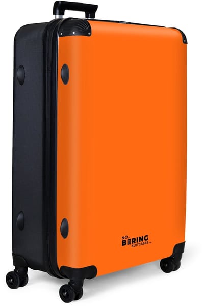 NoBoringSuitcases.com® - Koffer groot - Reiskoffer lichtgewicht - Oranje - Effen - Rolkoffer met 4 wielen - Grote trolley XL - 98 liter bagage