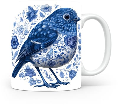 Mok Roodborstje Beker voor koffie of tas voor thee, cadeau voor dierenliefhebbers, moeder, vader, collega, vriend, vriendin, kantoor, opa, oma, hond, kerst, sinterklaas, verjaardag