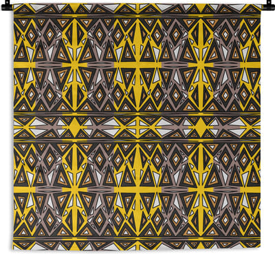 Wandkleed - Wanddoek - Afrika - Geometrie - Patronen - 180x180 cm - Wandtapijt