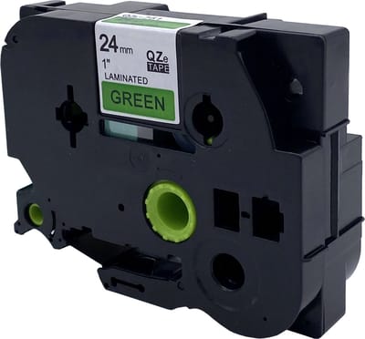 DULA Brother Compatible label tape- Tze-751 - 1 cassette - Brother P-Touch - Zwart op groen - 24mm x 8m