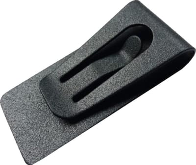 Fako Bijoux® - Geldclip - Moneyclip - RVS - Veer - 55x27mm - Zwart Hamerslag