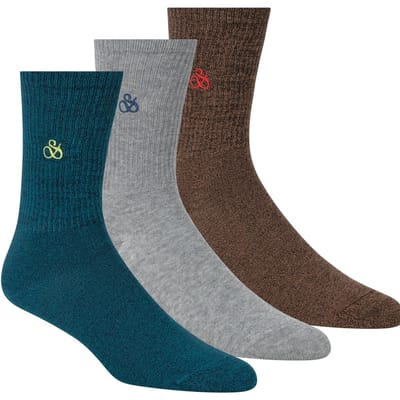 Scotch & Soda 3pk Mens Non Terry Ribbed Crew Blue Maat: OS | Sokken Outlet | Heren | Blauw