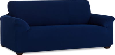 Belmarti® Bankhoes Milan 230cm tot 260cm breed - Blauw - Stretch - Anti-statisch - Ademend katoen - Premium Belmarti® - Beste kwaliteit bankhoezen