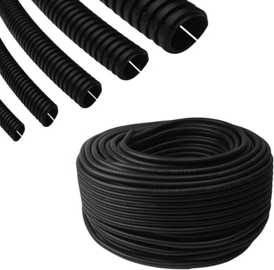 Gegolfde Buis voor Kabelbescherming en Isolatie - Zwart Flexibel Plastic 4.5mm Binnendiameter 2 Meter