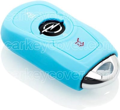 Autosleutel Hoesje geschikt voor Opel - SleutelCover - Silicone Autosleutel Cover - Sleutelhoesje Lichtblauw