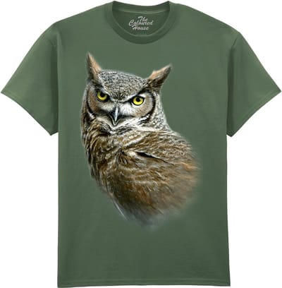 Ransuil Uilen Great Horned Owl The Coloured House T-shirt M