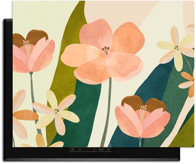 KitchenArt - Soft Petals - Inductie Beschermer - 76x51.5 cm - Kookplaat Beschermer - Luxe Afdekplaat Inductieplaat - Anti-slip & Oprolbaar - Beschermmat Inductiekookplaat
