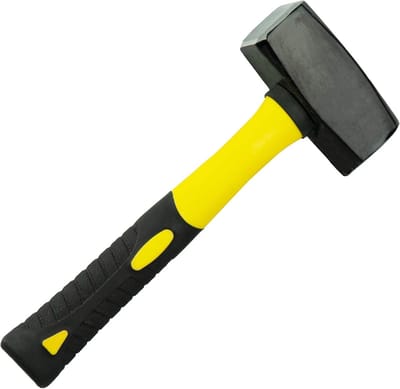Mits 1500 g met glasvezel handvat, 1,5 kg beton- en stenenmits met anti-slip 2K handvat, vierkante kop voor precisieklussen en steenbewerking