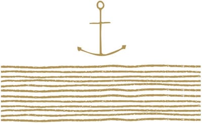 Lunch servetten Pure Anchor gold - PPD - 33x33 cm