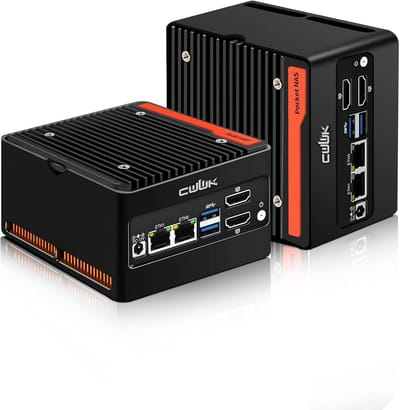 Mini Pocket NAS PC Barebone met 4 M.2 NVMe Slots en 2 x 2.5GbE LAN
