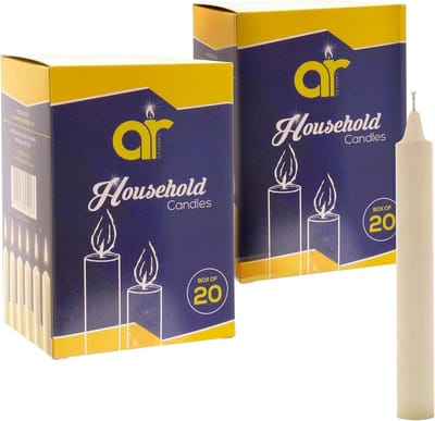 40 Witte Ongeurende Dinerkaarsen (12 cm) - Lange Brandtijd - Sfeervolle Kaarsen voor Huis en Feest