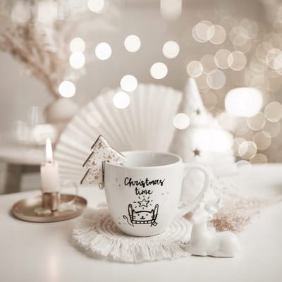 Keramische Mok 300 ml - Handgemaakt met Kerstthema