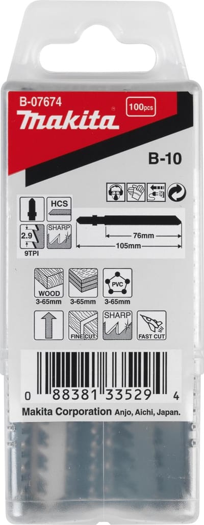 Makita B-07674 B-10 Decoupeerzaagblad voor Hout & Kunststof VE=100