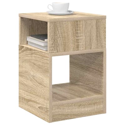 vidaXL - Bijzettafel - 2 - st - Sonoma - Eik - 30,5 - x - 30 - x - 45 - cm - Bewerkt - hout