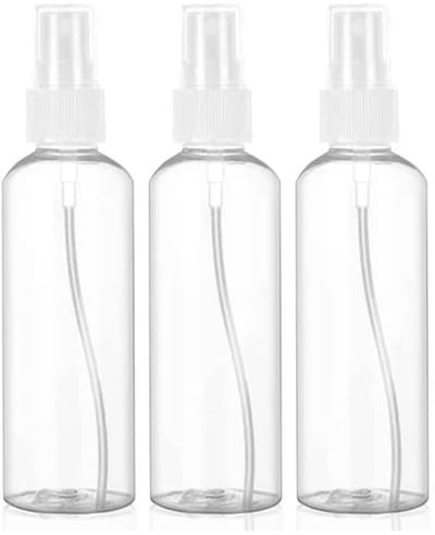 Set van 3 lege spuitflessen, 100 ml fijne nevelspuitfles, reisverstuiver, navulbare transparante verstuiverfles, geschikt voor lotions, shampoos, enz