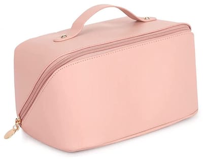 Dailygoods- Make-up Tas Grote Capaciteit - Toilettas - Organizer - Waterdicht PU-leer - Draagbare Rits - Lichtgewicht met Handvat