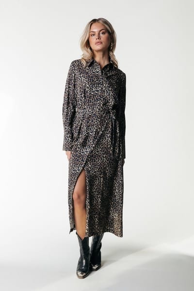 Colourful Rebel Desiree Leopard/Panterprint Maxi Dress - M