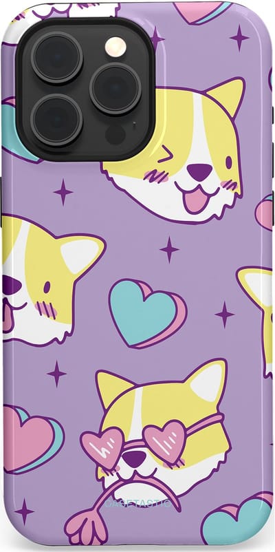Casetastic Hoesje Geschikt voor Apple iPhone 15 Pro Max Magsafe - Stijlvolle Beschermende Duo-layer Case - Liefde is een Corgi