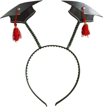Widmann Afstudeer/geslaagd hoedjes op diadeem - zwart - diploma gehaald