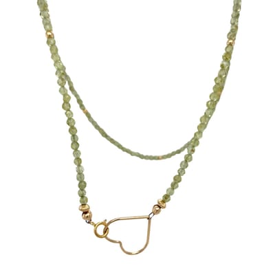 pat's jewels Ketting - Ketting Dames - Edelsteen - Peridoot - Geboortesteen - Groen - Goud - Hart