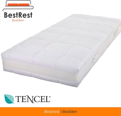 Pocketvering Matras 80x200 – 25cm Dik – Tencel 1000 – HR55 Koudschuim – Tencel Hoes – Ventilerend & Veerkrachtig – Anti-Allergisch
