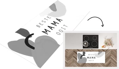 Keukenloper - Loper keuken - Spreuken - Quotes - Beste Mama Ooit - Moederdag - Mama cadeau - zwart wit - 120x50 cm - Keukenloper vinyl