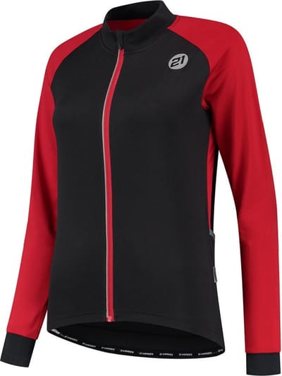 21Virages Palermo fietsshirt lange mouwen Zwart Rood-L