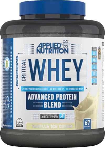 Applied nutrition - Critical Whey - Eiwitten / Proteine Shake - 2000 Gr - 66 Doseringnen -  Vanilla Ice Cream Smaak