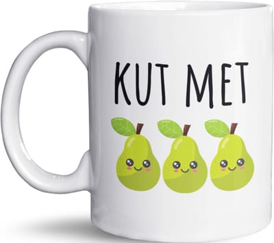 NietMokken.nl – Grappige Mok – "Kut met Peren" – Humoristische Koffiebeker – Perfect Cadeau voor Collega’s & Vrienden – Vaatwasser- & Magnetronbestendig – Leuke Koffietas