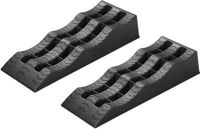 ProPlus Oprijblok - 2 stuks - 61 x 21.3 x 12 cm - Oprijplaat - Stoeprand Oprit - Oprijbrug - Lichtgewicht kunststof - 3 niveaus: 4, 7 en 10 cm - Profielgevormd Oppervlak - Zwart