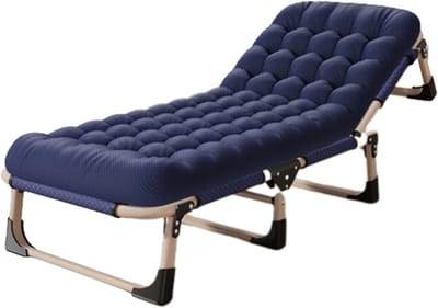 Opvouwbaar campingbed - Verstelbare loungestoel - Buiten ontspannen - Vijf standen rugleuning - 75" x 26" - Grijs
