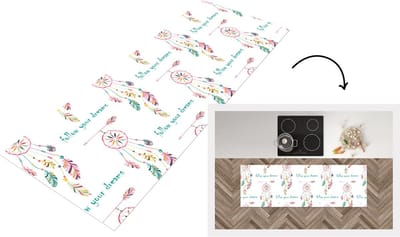 Keukenloper - Loper keuken - Dromen - Dromenvanger - Veren - Patronen - Regenboog - 150x50 cm - Keukenloper vinyl