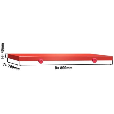 GGM Gastro Schneideplatte für Arbeitstisch - 800x700mm - HACCP-Konform - Rot Rood