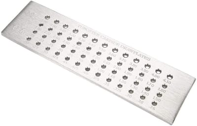 Dailygoods- Draadtrekplaat 52 gaten - Massief Tungsten Carbide - Sieradengereedschap - Duurzaam Staal - Handig voor ambachten - Afmetingen 20,5 x 5,5 cm