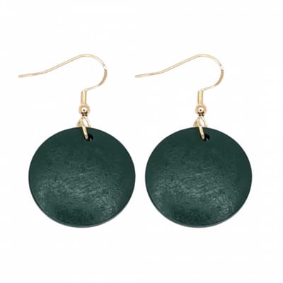 Zilveren -oorhangers -hout groen -goudkleurig Tordis -Charme Bijoux