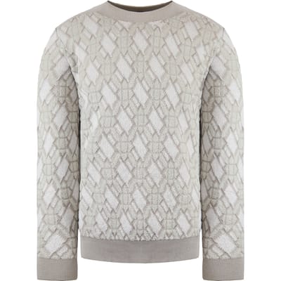 Emporio Armani Sweater met patroon heren Beige