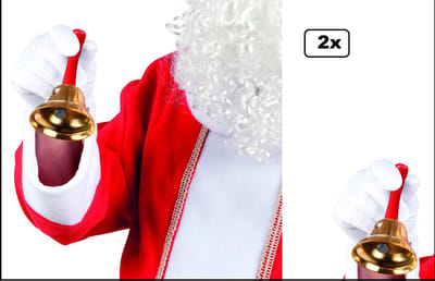2x Kerstman bel 13cm - Kerstmis kerstman bel festival thema feest party verjaardag