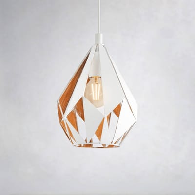 EGLO Carlton 1 Hanglamp - E27 - 20,5 cm - Wit/Goud